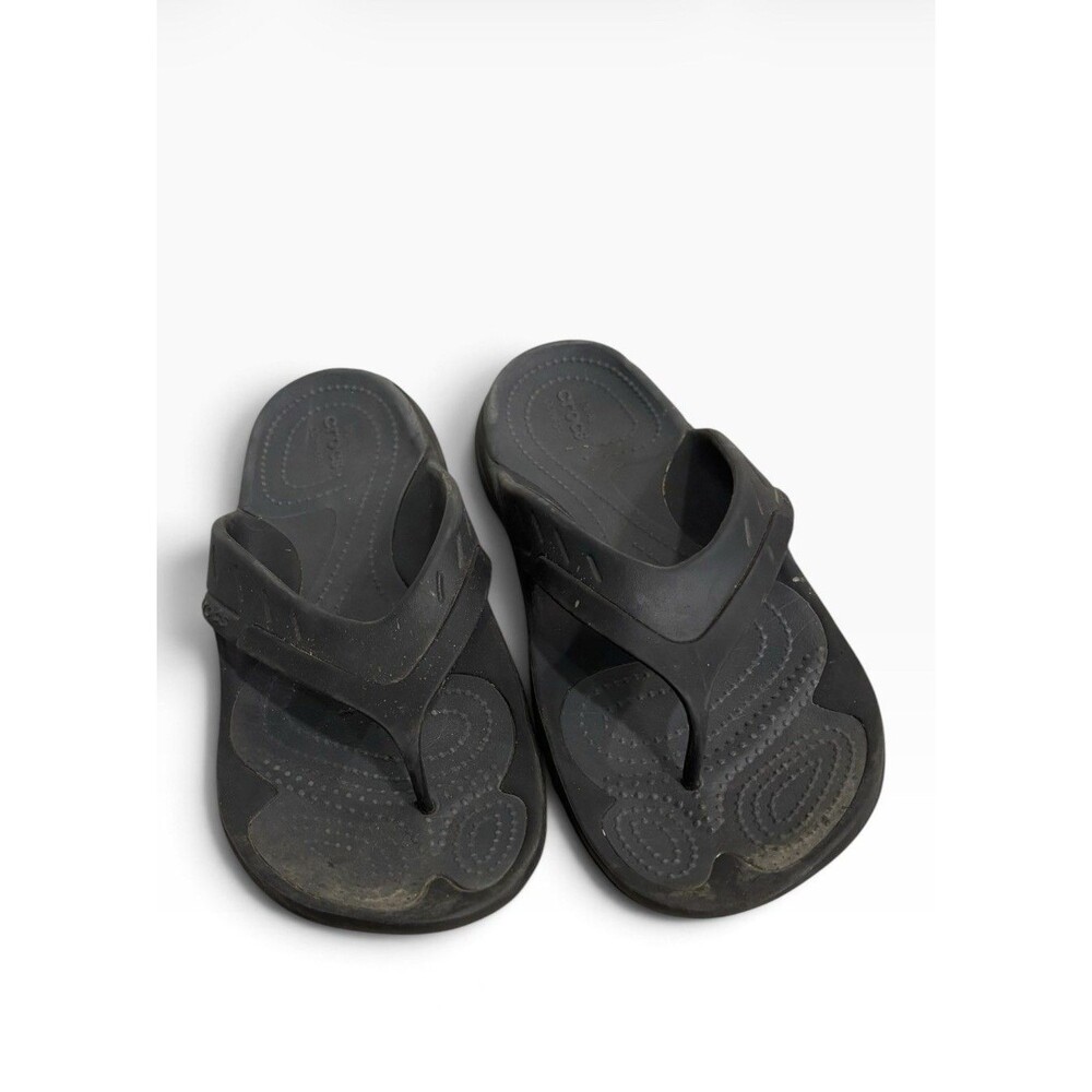 Crocs Modi Sport Sandals Mens Size 9 Dual Comfort Black Flip Flops Thong